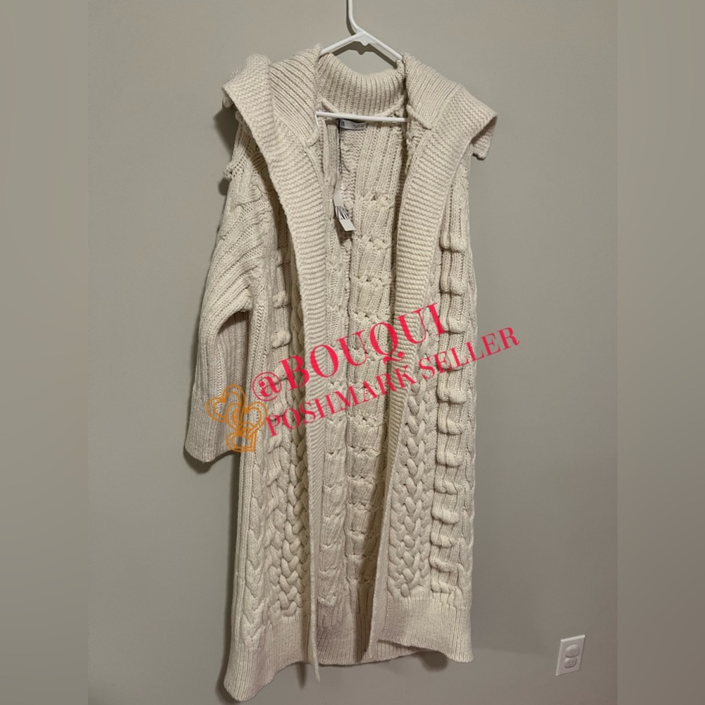 BLOGGERS FAV ZARA TEXTURED KNIT COAT CARDIGAN - Picture 2 of 7